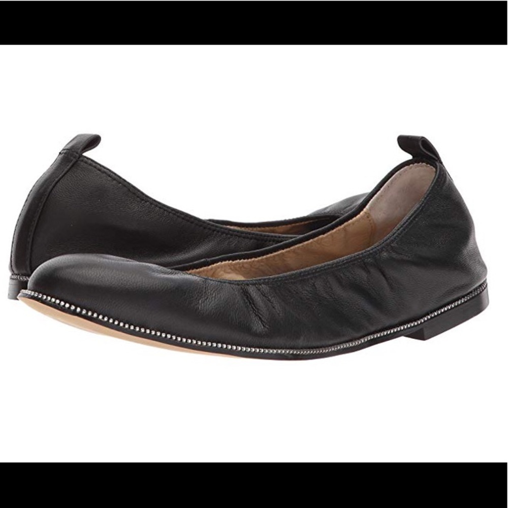 Botkier black mason ballet flats w zipper detail